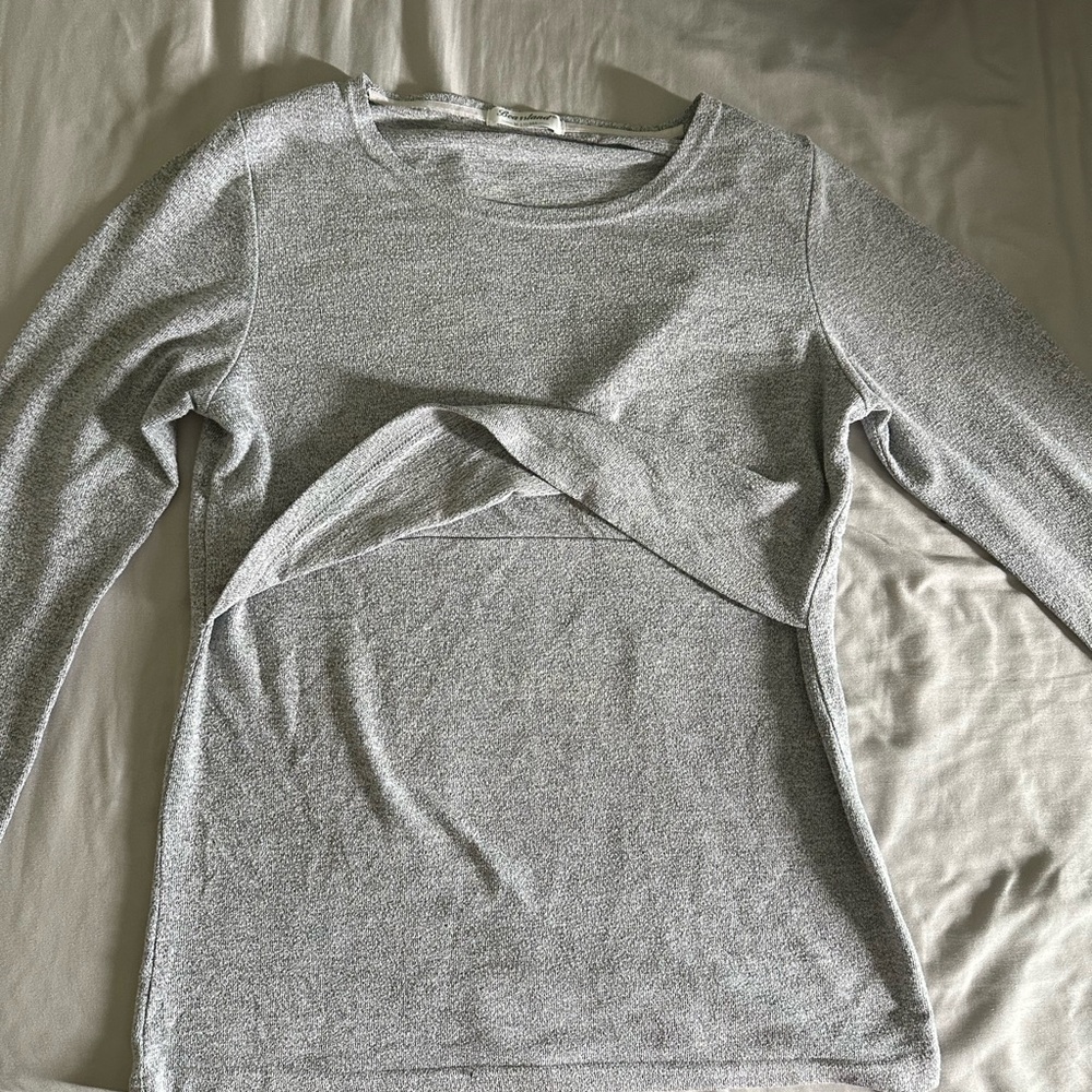 Maternity Clothes Long Sleeves Breastfeeding Shirts Nursing Top